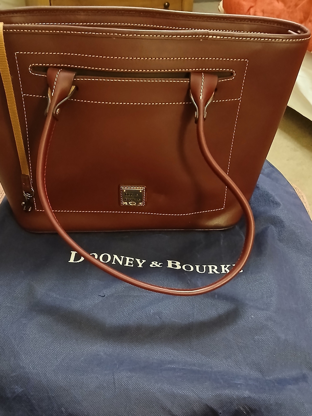 Dooney & Bourke Wine Leather Tote Bag